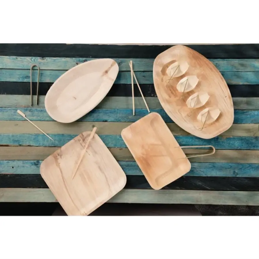 Deep Palm Leaf Plates Rectangular 250mm (100 pieces)
