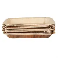 Assiettes rectangulaires profondes en feuille de palmier 250 mm (100 pièces)