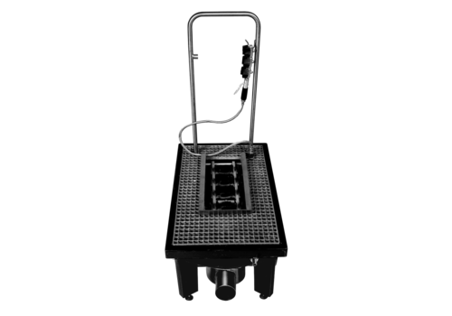 HorecaTraders Installation de lavage de bottes avec débourbeur – 595x890x1260 mm – Anthracite – Encastrable – Inox et Solid Surface 