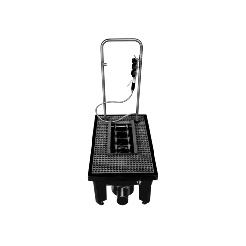  HorecaTraders Installation de lavage de bottes avec débourbeur – 595x890x1260 mm – Anthracite – Encastrable – Inox et Solid Surface 
