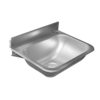Mini-lavabo mural avec dosseret – Acier inoxydable brossé – 380 x 300 x 130 mm – Pressé sans joint – Siphon inclus