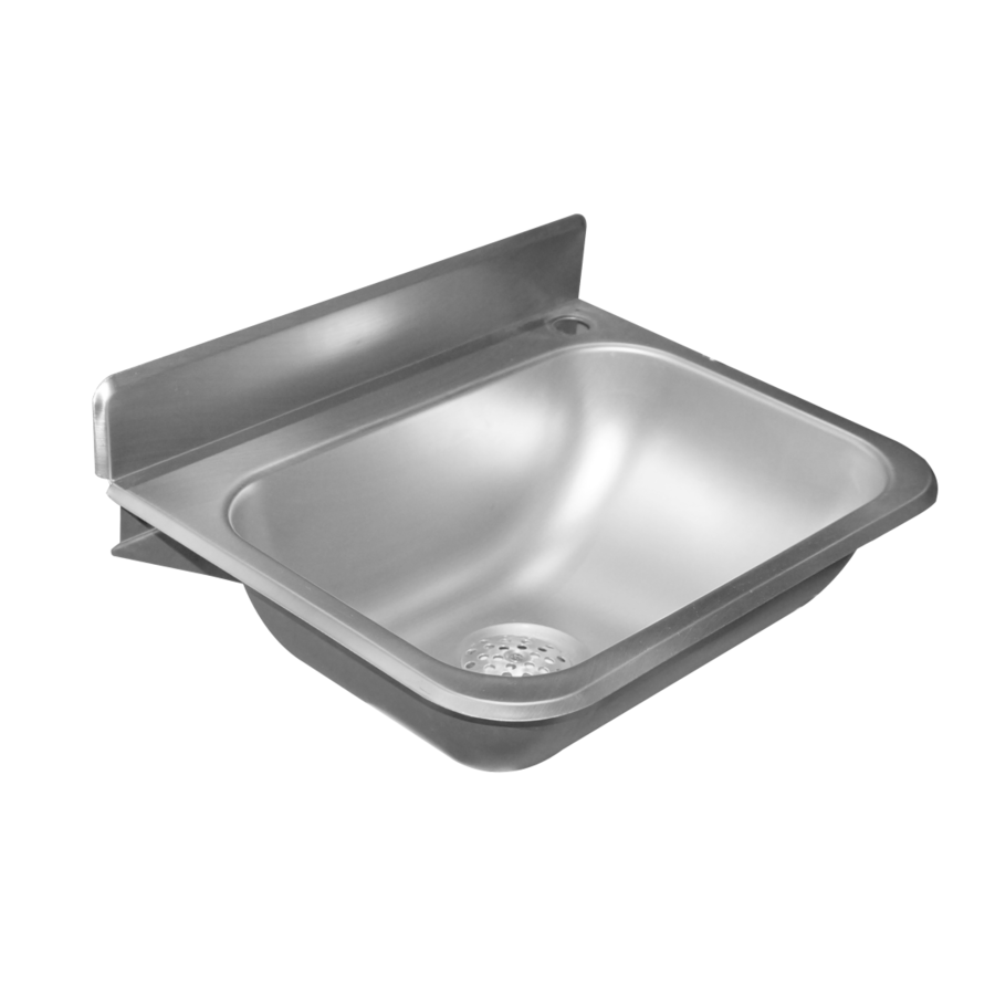 Mini-Wandwaschtisch mit Spritzschutz – Edelstahl gebürstet – 380x300x130 mm – Nahtlos gepresst – Inkl. Siphon