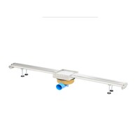 Slotted channel connectable stainless steel 1000x50mm inlet slot 8mm with outlet 50mm (tile drain)
