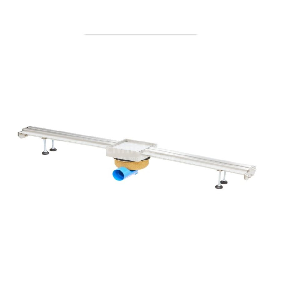 Slotted channel connectable stainless steel 1000x50mm inlet slot 8mm with outlet 50mm (tile drain)