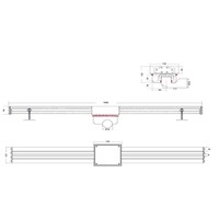 Slotted channel connectable stainless steel 1000x50mm inlet slot 8mm with outlet 50mm (tile drain)