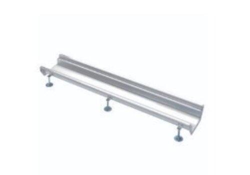  HorecaTraders Gouttière industrielle 1500x200mm en acier inoxydable, sans grille 