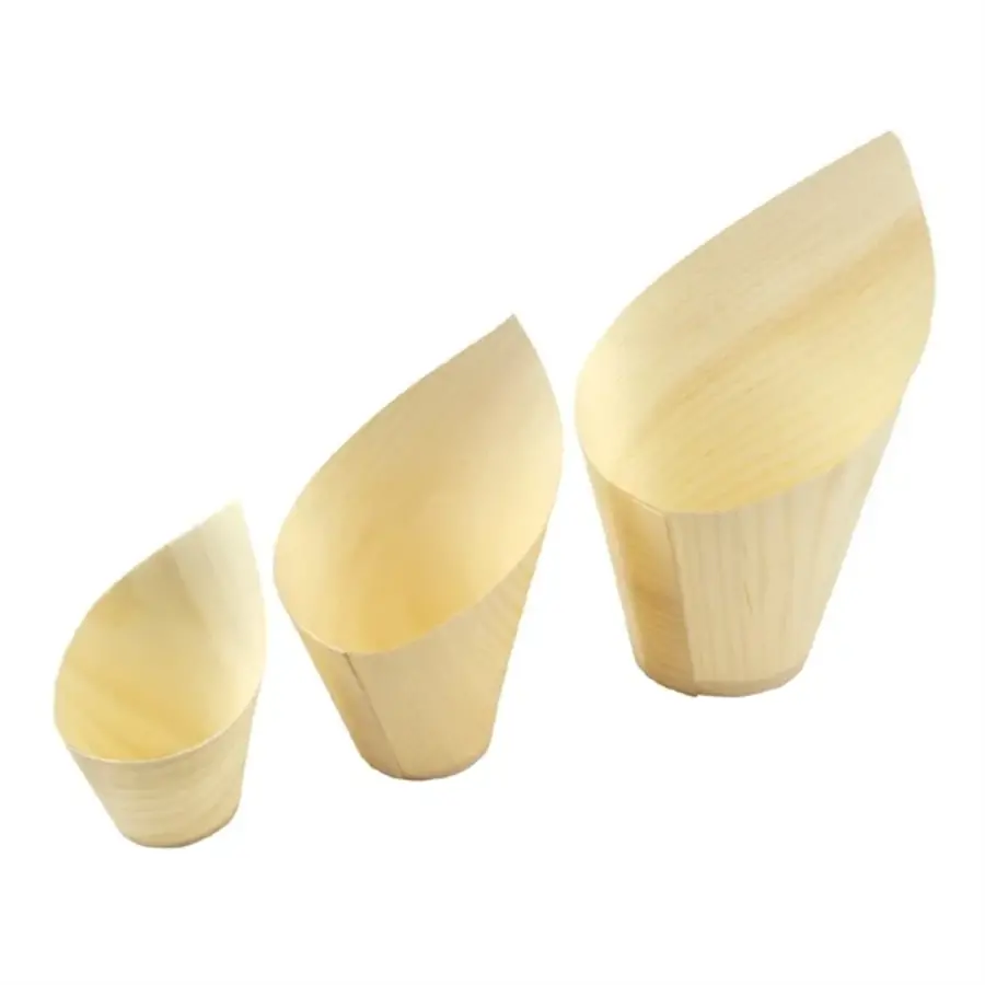Wooden cup "slanted" 11cl. (FSC®) ø36 x h110/50mm (box 40)