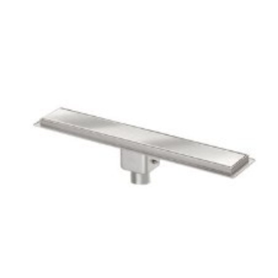 Duschrinne 3. Generation Edelstahl 1200x100mm AG 50mm Blind Edelstahlrost Wassersperre 50mm