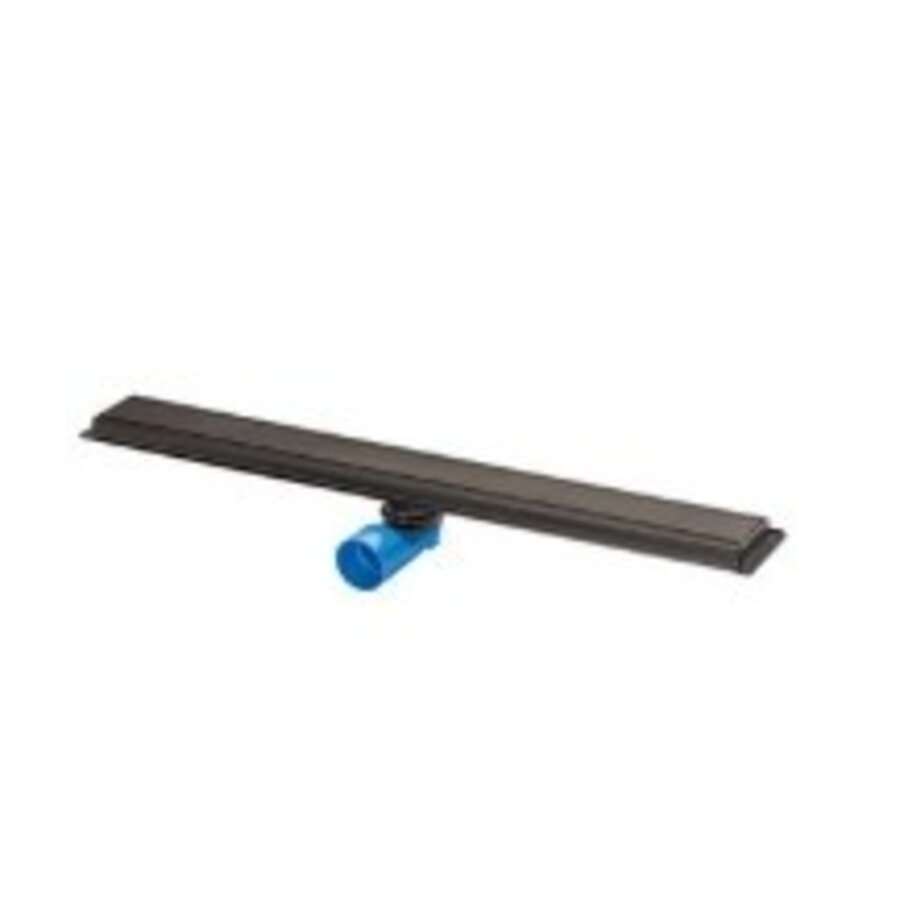 Premium Line Duschrinne Edelstahl 900x70mm ZU./OU. Blind Edelstahl matt schwarz Gitter inkl. Geruchsverschlussadapter (RSA)