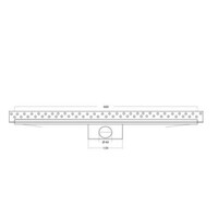 Caniveau de douche R-Line en acier inoxydable avec bride murale 900 x 62 mm ZU. Grille aveugle en acier inoxydable de 40 mm, garde d'eau de 25 mm (hauteur d'installation 65 mm).