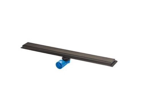  HorecaTraders Premium Line douchegoot rvs 800x70mm ZU./OU. blind rvs mat zwart rooster incl. reukslotadapter (RSA) 