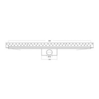 R-Line douchegoot rvs met wandflens 700x62mm ZU. 40mm blind rvs rooster waterslot 25mm (inbouwhoogte 65mm)
