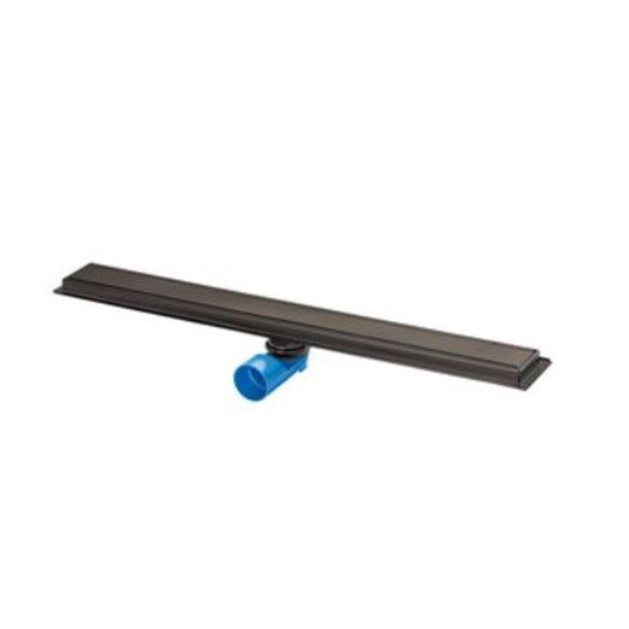 Premium Line Duschrinne Edelstahl 700x70mm ZU./OU. Blind Edelstahl matt schwarz Gitter inkl. Geruchsverschlussadapter (RSA)