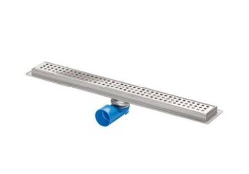  HorecaTraders Caniveau de douche Premium Line en acier inoxydable 1200 x 70 mm (ZU/OU). Grille standard en acier inoxydable avec adaptateur anti-odeurs (RSA). 