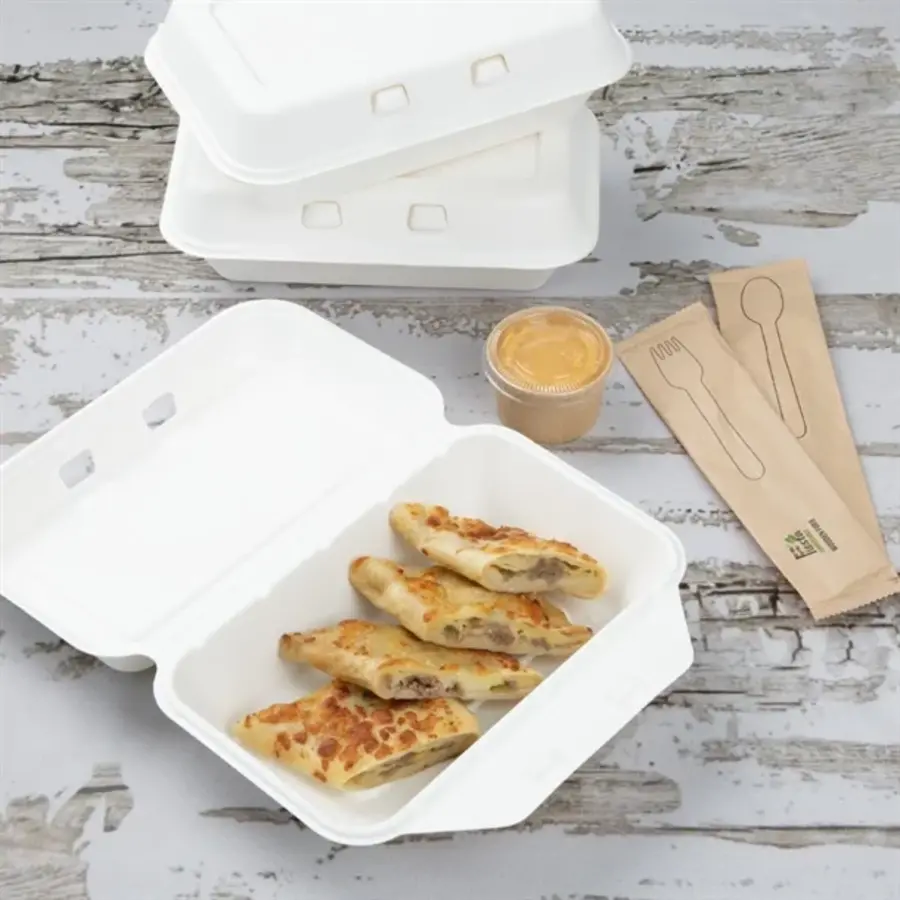 Contenants alimentaires en bagasse 9 x 6 po (200 pièces)
