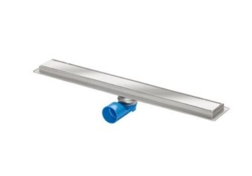  HorecaTraders Caniveau de douche Premium Line en acier inoxydable 1200 x 70 mm, grille aveugle en acier inoxydable avec adaptateur pour siphon (RSA) 