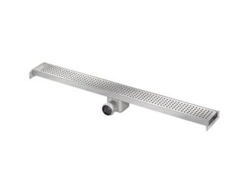  HorecaTraders Caniveau de douche raccordable en acier inoxydable 1000x100mm avec sortie latérale 50mm (garde d'eau 50mm) 