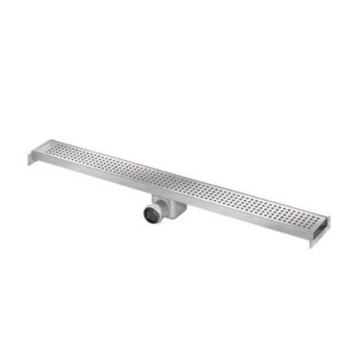  HorecaTraders Caniveau de douche raccordable en acier inoxydable 1000x100mm avec sortie latérale 50mm (garde d'eau 50mm) 