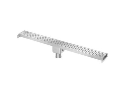  HorecaTraders Caniveau de douche raccordable en acier inoxydable 1000x100mm avec sortie inférieure 50mm (garde d'eau 50mm) 