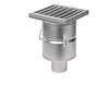 HorecaTraders Industrial floor drain stainless steel 304 200 x 200 mm 219 mm Capacity (max.): 3.70 l/s