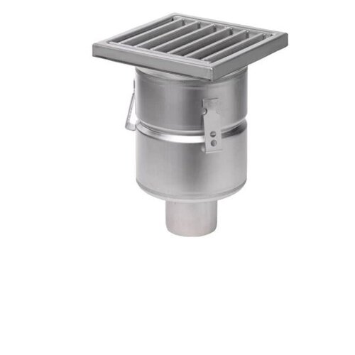  HorecaTraders Industrievloerput RVS 304 200 x 200 mm 219 mm Capaciteit (max.) : 3,70 l/s 