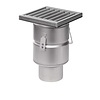 HorecaTraders Industrial floor drain stainless steel 304 200 x 200 mm 219 mm Capacity (max.): 3.70 l/s