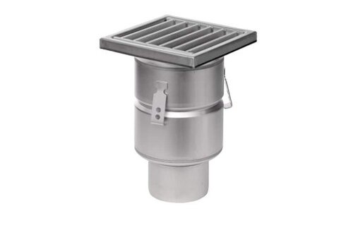  HorecaTraders Industrievloerput RVS 304 200 x 200 mm   219 mm  Capaciteit (max.) : 3,70 l/s 
