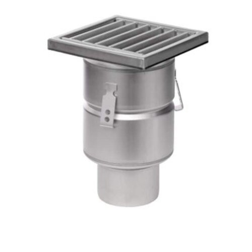 HorecaTraders Industrievloerput RVS 304 200 x 200 mm   219 mm  Capaciteit (max.) : 3,70 l/s 
