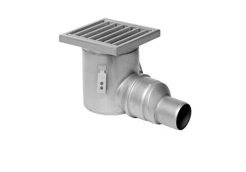  HorecaTraders Siphon de sol industriel en acier inoxydable 304 200 x 200 mm 219 mm Capacité (max.) : 3,70 l/s 