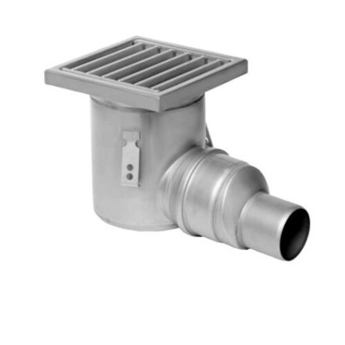  HorecaTraders Siphon de sol industriel en acier inoxydable 304 200 x 200 mm 219 mm Capacité (max.) : 3,70 l/s 
