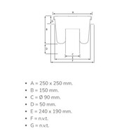 Siphon de sol industriel en acier inoxydable 304 250 x 250 mm 150 mm Capacité (max.) : 1,60 l/s