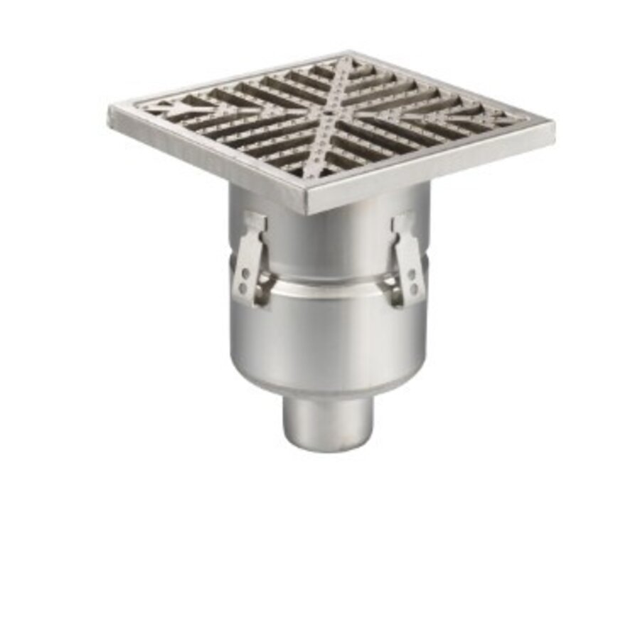 Industrial floor drain stainless steel 304 250 x 250 mm 221 mm Capacity (max.): 3.70 l/s