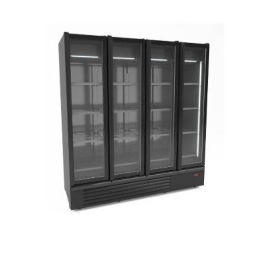  Combisteel REFRIGERATOR 4 GLASS DOORS BLACK 