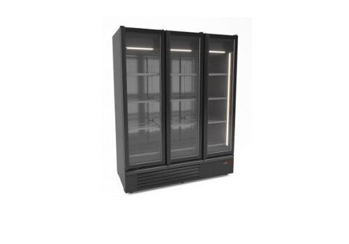  Combisteel REFRIGERATOR 3 GLASS DOORS BLACK 162 cm * 79 cm * 214 cm 