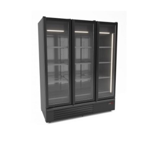  Combisteel REFRIGERATOR 3 GLASS DOORS BLACK 162 cm * 79 cm * 214 cm 