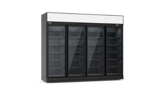  Combisteel Kühlschrank 4 Glastüren schwarz ins-2060r bl 250 cm * 71 cm * 209 cm 