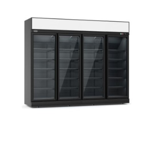  Combisteel Kühlschrank 4 Glastüren schwarz ins-2060r bl 250 cm * 71 cm * 209 cm 