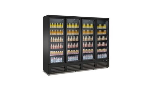  Combisteel Kühlschrank 4 Glastüren schwarz ceb 250 cm * 70 cm * 205 cm 