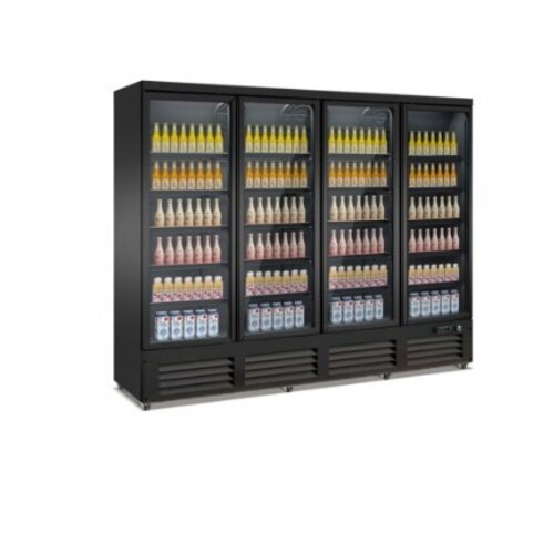  Combisteel Koelkast 4 glasdeuren zwart ceb 250 cm * 70 cm * 205 cm 