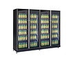 Refrigerator 4 glass doors black 224 cm * 60 cm * 198 cm