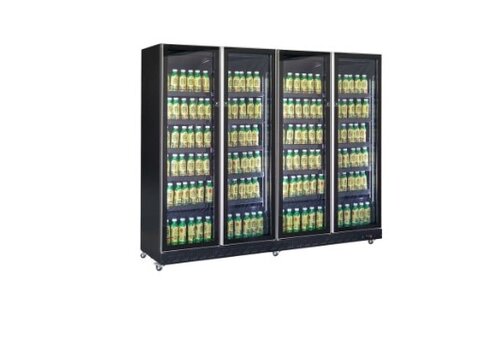  Combisteel Réfrigérateur 4 portes vitrées noir 224 cm * 60 cm * 198 cm 