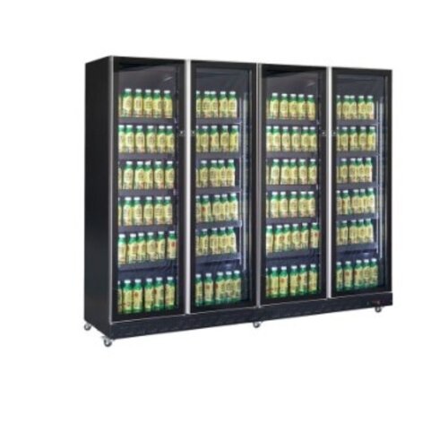  Combisteel Refrigerator 4 glass doors black 224 cm * 60 cm * 198 cm 