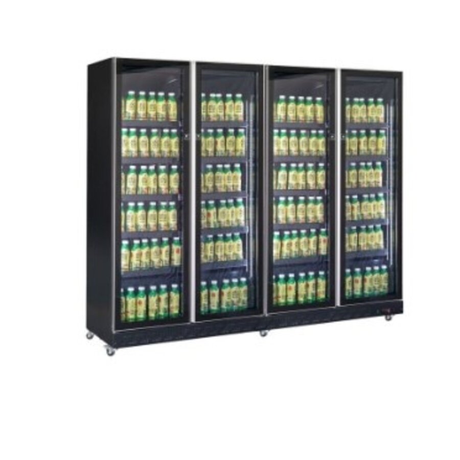 Réfrigérateur 4 portes vitrées noir 224 cm * 60 cm * 198 cm