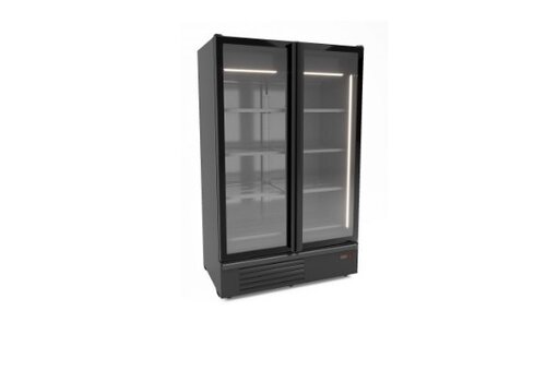  Combisteel Refrigerator 2 glass doors black 127 cm * 79 cm * 214 cm 