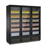 Refrigerator with 3 glass doors, black, 188 cm * 70 cm * 205 cm