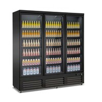 Réfrigérateur 3 portes vitrées noir 188 cm * 70 cm * 205 cm