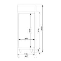 Kühlschrank Edelstahl Glastür Monoblock 70 cm * 81 cm * 205 cm