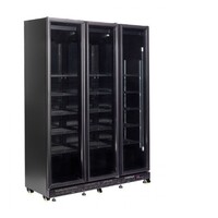 Réfrigérateur 3 portes vitrées noir 160 cm * 60 cm * 210 cm