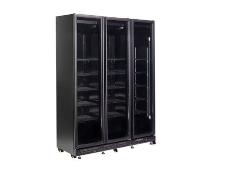  Combisteel Refrigerator 3 glass doors black 160 cm * 60 cm * 210 cm 