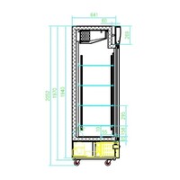 Kühlschrank mit 2 Glastüren, schwarz, 120 cm * 72 cm * 206 cm